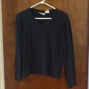 Large Basic Editions Black Long Sleeve Top
